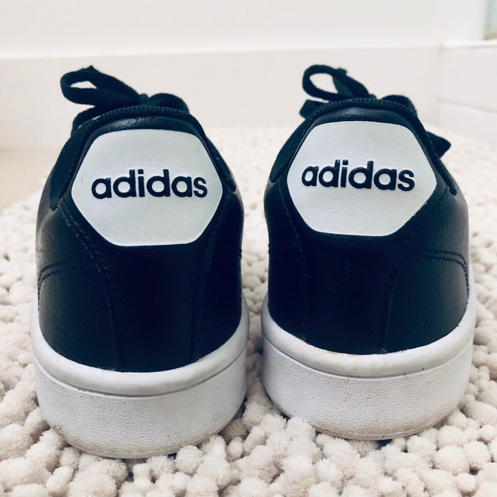 Adidas Women's Black Leather Grand Court Shoes